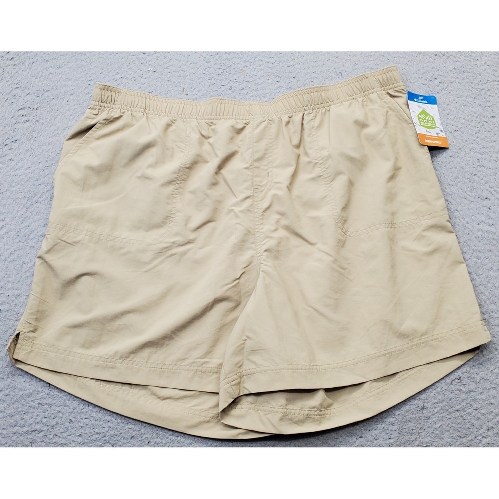 Columbia Pocketville Trail Shorts Womens XXL Brown Regular Fit Elastic Waist